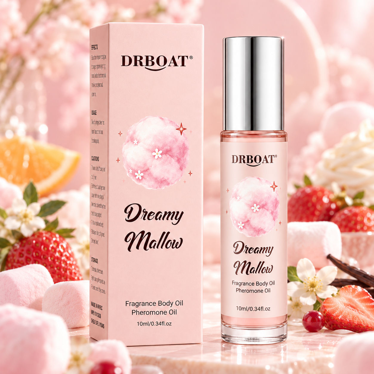 Fragrance-Oils Perfume - 여성용 롤온 향수 오일, 마시멜로 스트로베리