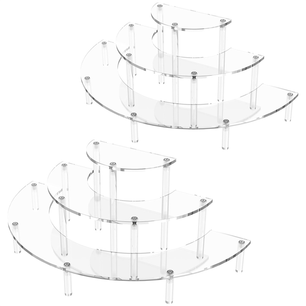 Perfume Fragrance Holder - 1/2팩 아크릴 디스플레이 라이저 3단 반달형