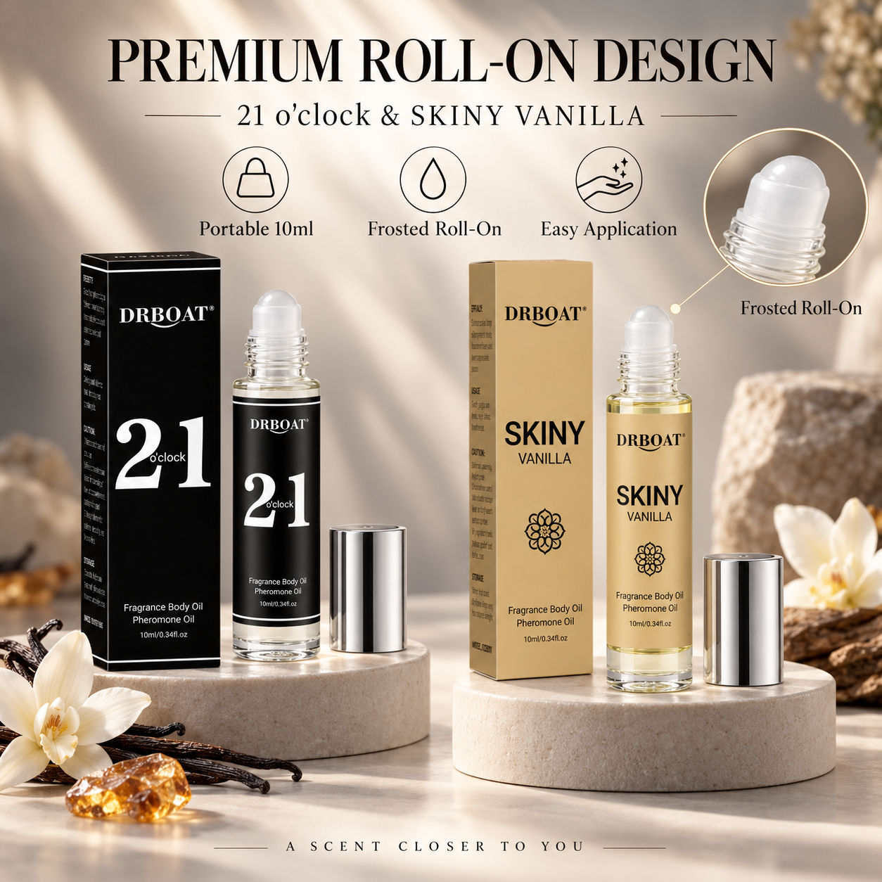 Fragrance-Oils Perfume - 남성용 롤온 향수 오일, 카라멜 앰버