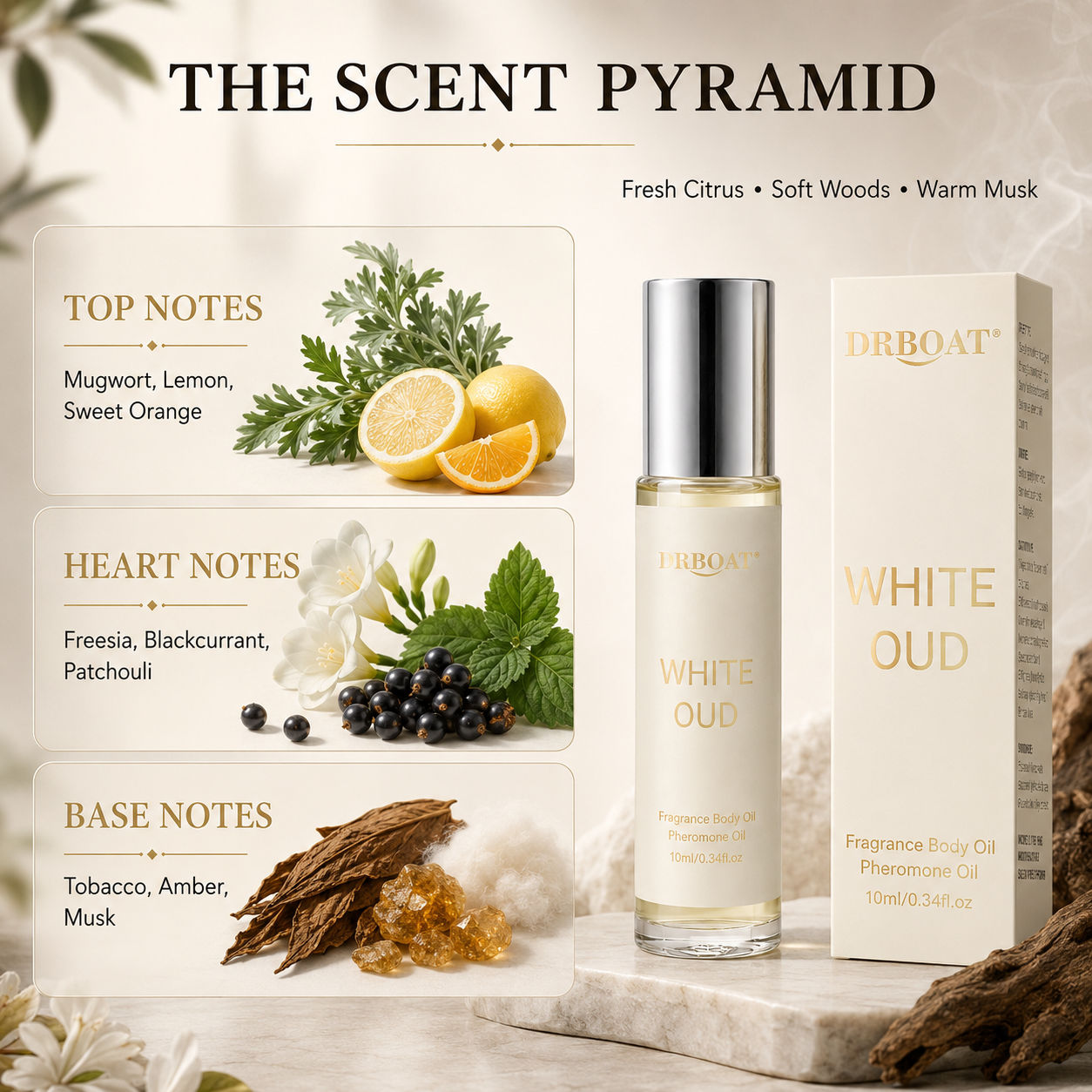 남성용 롤온 향수 오일, 상쾌한 시트러스 향과 흰 우드 - Fragrance-Oils Perfume 리뷰 및 가격