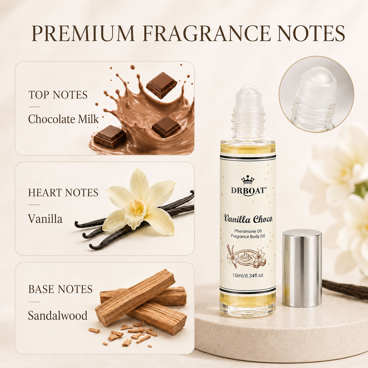 여성용 바닐라 초콜릿 샌달우드 롤온 향수 오일, 알코올 - Fragrance-Oils Perfume 리뷰 및 가격