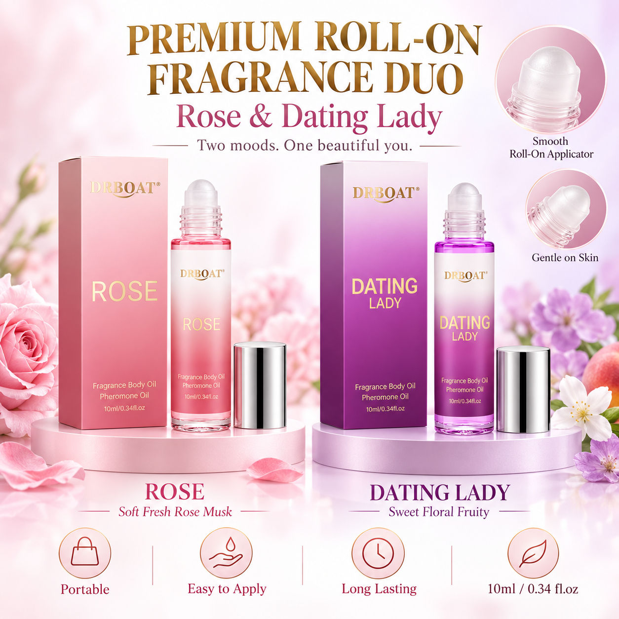 2개입 롤온 향수 오일 세트: 장미, 데이트, 달콤한  - Fragrance-Oils Perfume 리뷰 및 가격