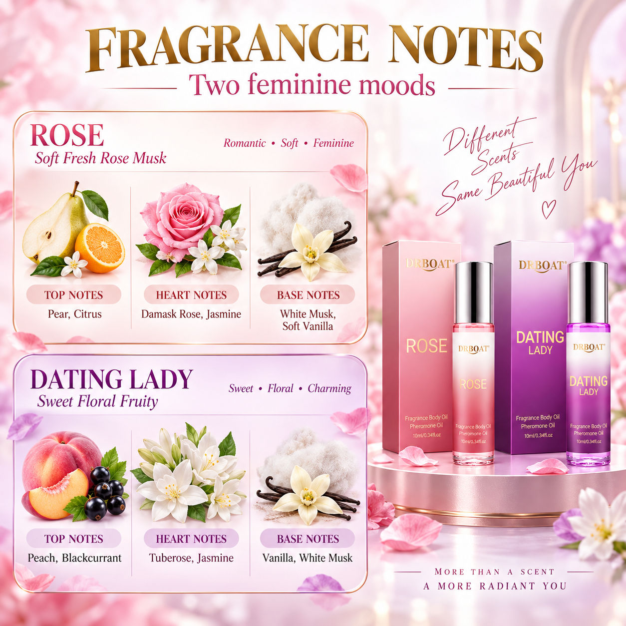 2개입 롤온 향수 오일 세트: 장미, 데이트, 달콤한  - Fragrance-Oils Perfume 리뷰 및 가격